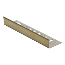 PREMTOOL Straight Edge Brushed Gold Stainless Steel Tile Trim 2.5m